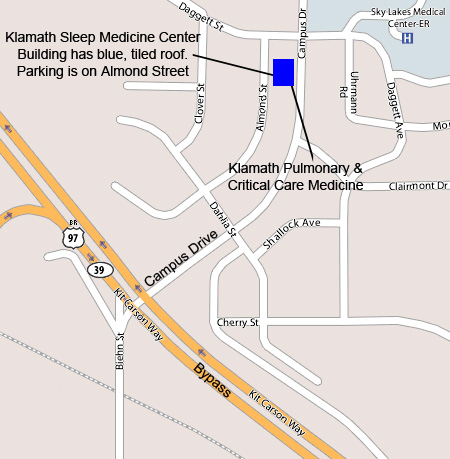 Map to Klamath Sleep Medicine Center